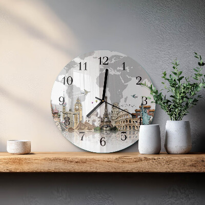 Rundt glas vægur Verden