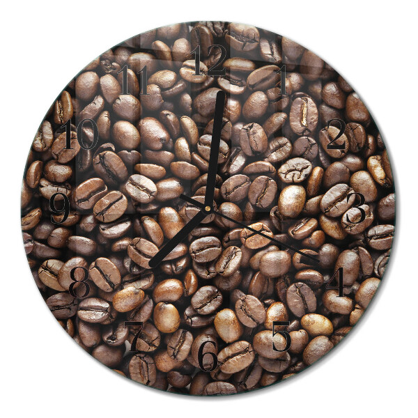 Rundt glas vægur Kaffebønner