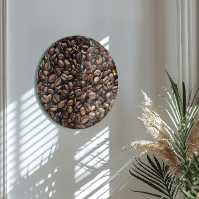 Rundt glas vægur Kaffebønner