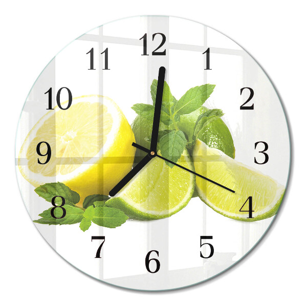 Rundt glas vægur Lime-mynte