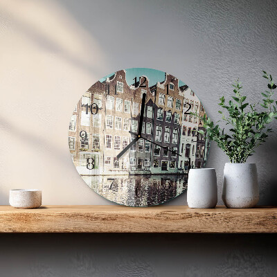 Rundt glas vægur Huse