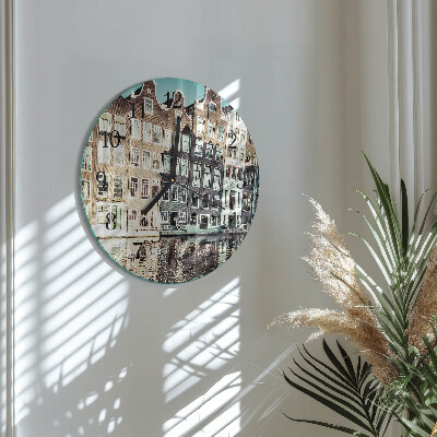 Rundt glas vægur Huse