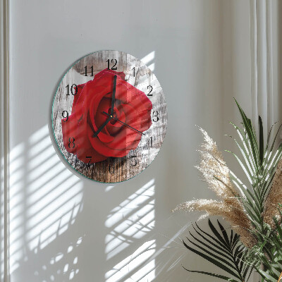Rundt glas vægur Rose