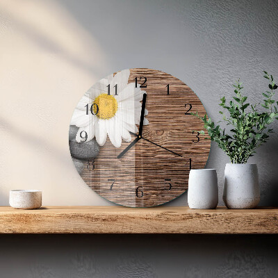 Rundt glas vægur Daisy