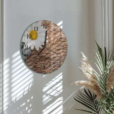 Rundt glas vægur Daisy