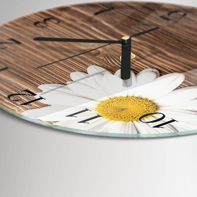 Rundt glas vægur Daisy