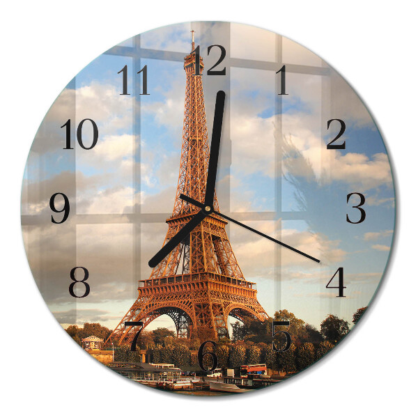 Rundt glas vægur Paris