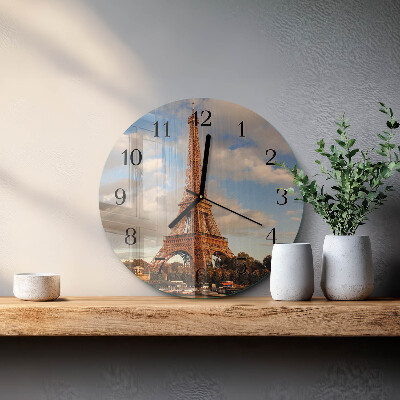 Rundt glas vægur Paris