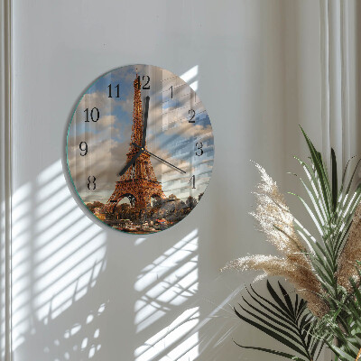 Rundt glas vægur Paris