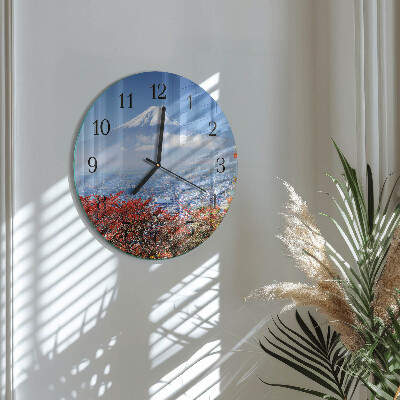 Rundt glas vægur Bjerg