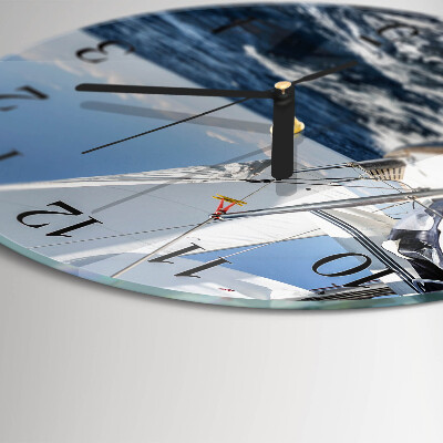 Rundt glas vægur Yacht