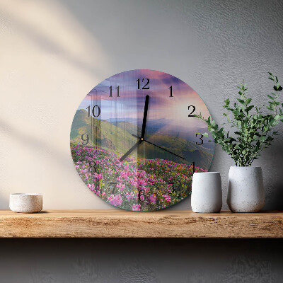 Rundt glas vægur Landskab