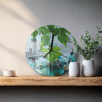 Rundt glas vægur Blade