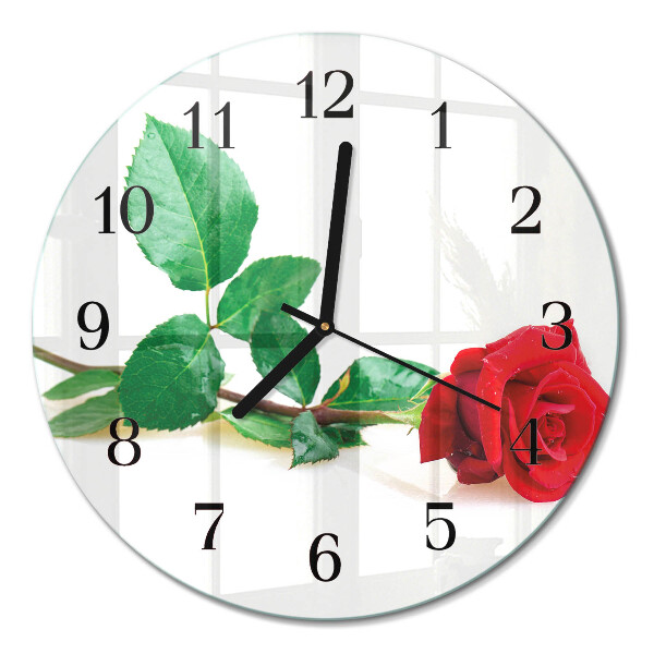 Rundt glas vægur Rose