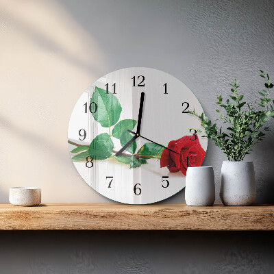 Rundt glas vægur Rose