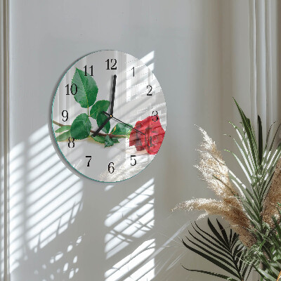 Rundt glas vægur Rose