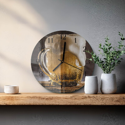 Rundt glas vægur Øl