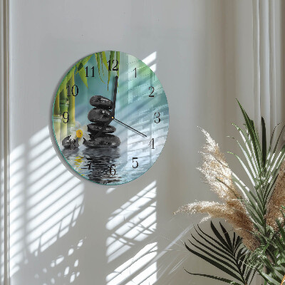 Rundt glas vægur Sten
