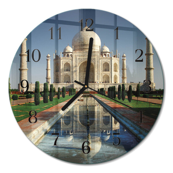 Rundt glas vægur Taj Mahal
