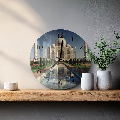 Rundt glas vægur Taj Mahal