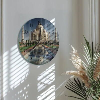 Rundt glas vægur Taj Mahal