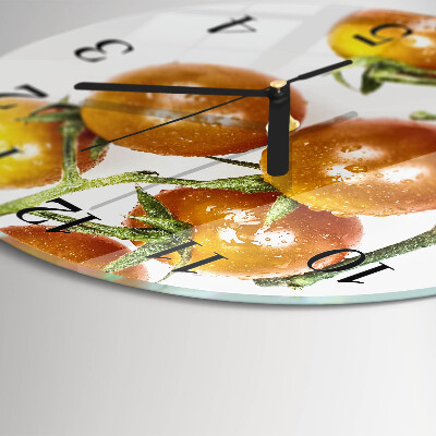 Rundt glas vægur Tomater