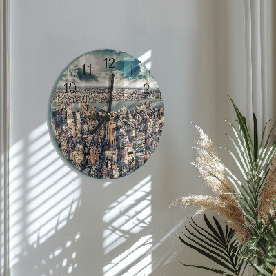 Rundt glas vægur New York