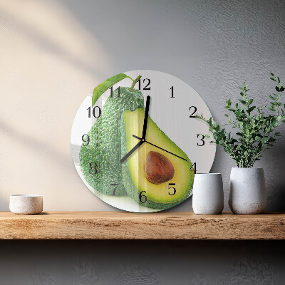 Rundt glas vægur Avocado