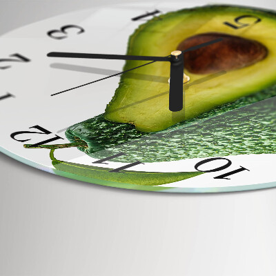 Rundt glas vægur Avocado