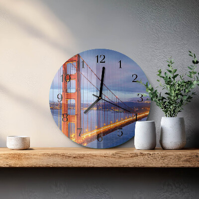 Rundt glas vægur Den Gyldne Port