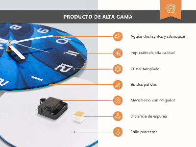 Rundt glas vægur Mole