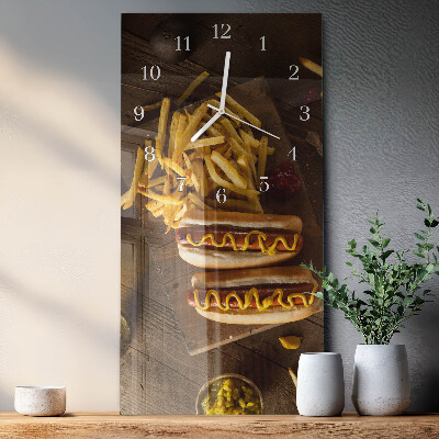 Zegar szklany prostokątny Fastfood