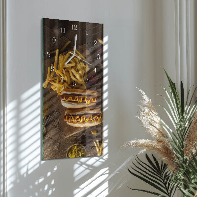 Zegar szklany prostokątny Fastfood