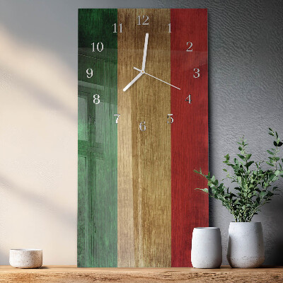 Zegar szklany prostokątny Italiensk flag