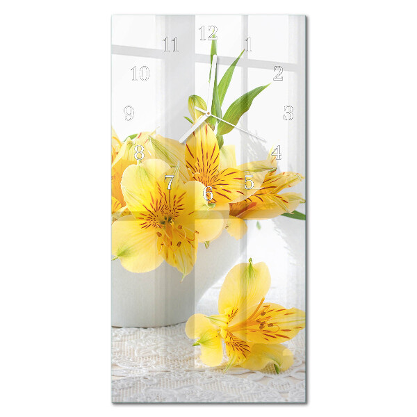 Zegar ścienny bez tykania Gule blomster
