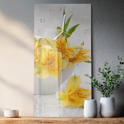Zegar ścienny bez tykania Gule blomster