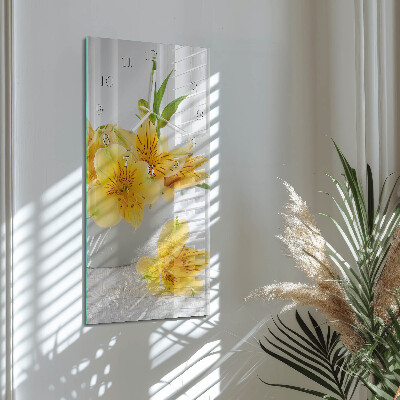 Zegar ścienny bez tykania Gule blomster