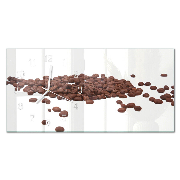 Rektangulært glas vægur Koffein i bønner
