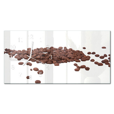 Rektangulært glas vægur Koffein i bønner