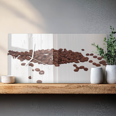 Rektangulært glas vægur Koffein i bønner