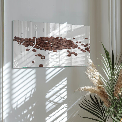 Rektangulært glas vægur Koffein i bønner