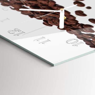 Rektangulært glas vægur Koffein i bønner