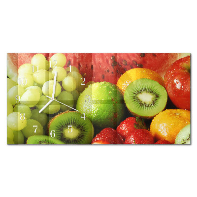Rektangulært glas vægur Frugtprodukter