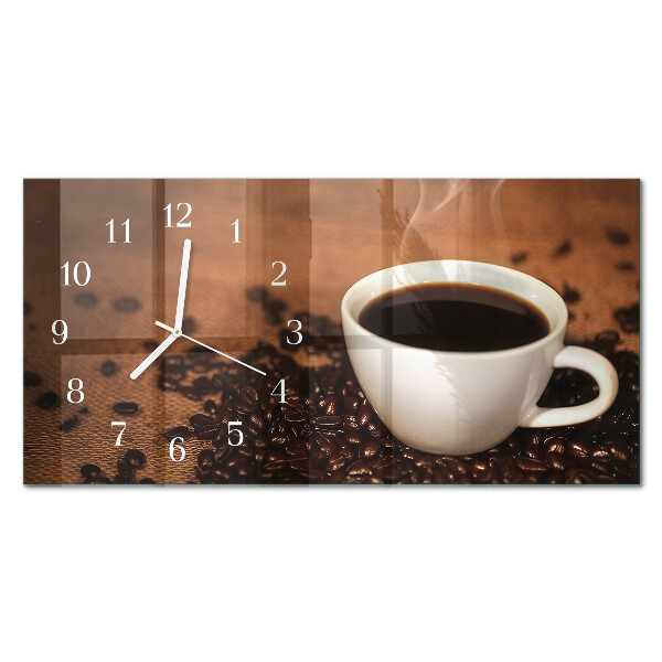 Rektangulært glas vægur Varm kaffeinfusion