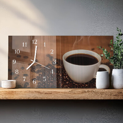 Rektangulært glas vægur Varm kaffeinfusion