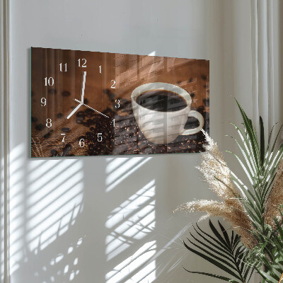 Rektangulært glas vægur Varm kaffeinfusion