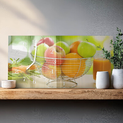 Rektangulært glas vægur Frugt og nektar