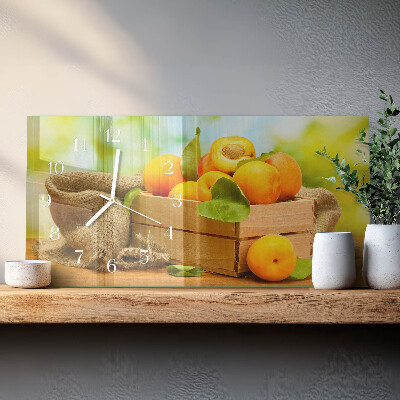 Rektangulært glas vægur Abrikoser