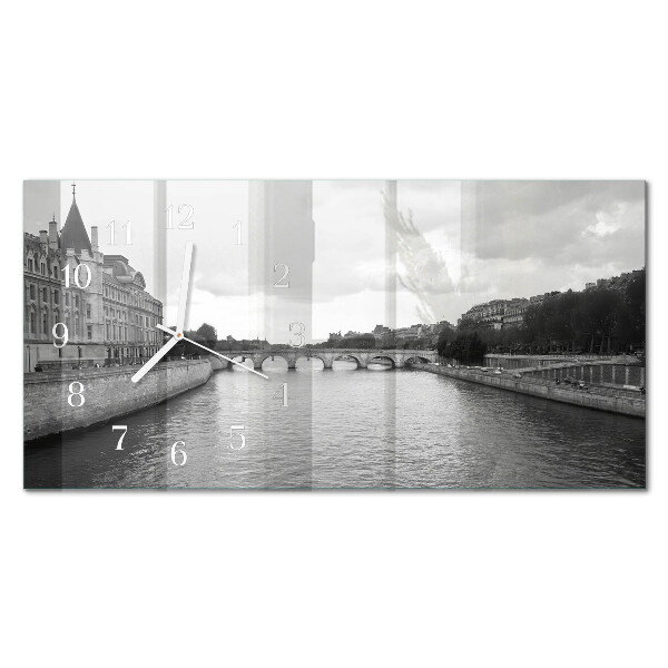 Rektangulært glas vægur Parisiske broer