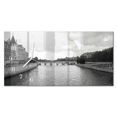 Rektangulært glas vægur Parisiske broer